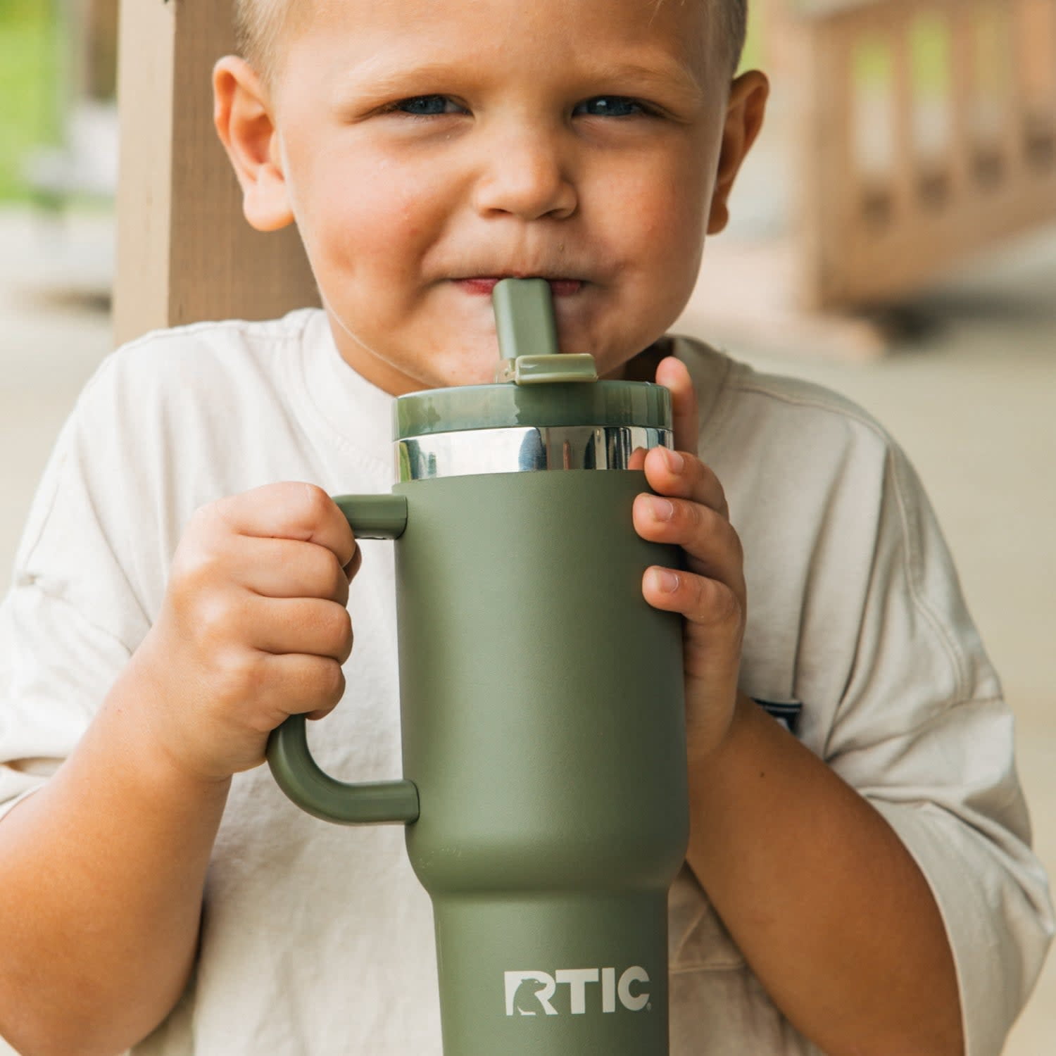 RTIC Ice Lunch Set, Lunch Bag, Container and Little Road Trip Tumbler, Leak Proof, Happy Camper/Olive