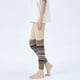 thumbnail image 5 of Jumpingount Calentadores de piernas sin pies de lana de punto étnicos a rayas de moda y versátiles para mujer transpirables Accesorios de calzado Beige, 5 of 6