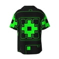thumbnail image 6 of Lsque Geometry Dash print Men's Cuban Collar Short Sleeve Shirt Summer Beachwear Casual Button Down Fashionable Vacation Leisure Shirt-X-Large, 6 of 7