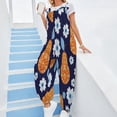 thumbnail image 2 of Pear Floral Pattern Womens Casual Baggy with Pockets Trousers Casual Jumpsuit Sleeveless Suspender Overalls Romper, 2 of 8