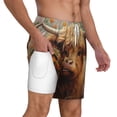 thumbnail image 2 of Balery Cute Floral Cow Mens Swim Trunks Swim Shorts for Men Quick Dry Inseam Beach Shorts with Compression Liner Pocket-X-Large, 2 of 9