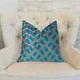 thumbnail image 2 of Plutus PBRAZ195-2222-DP Castle Crest Turquoise & Gray Handmade Luxury Pillow, 22 x 22 in., 2 of 3