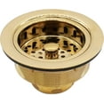 thumbnail image 2 of Westbrass COMBO PACK 3-1/2" Post Style Sink Strainer and Extra-Deep Waste Disposal Trim, Polished Brass, 2 of 12