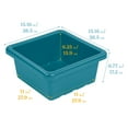 thumbnail image 2 of ECR4Kids Stackable Square Bins with Non-Snap Lids, Multipurpose Organization, Turquoise, 2-Pack, 2 of 9