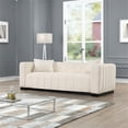 thumbnail image 2 of RNfurnishings 3-PC LivingRoom Furniture Velvet fabric Sofa+2-Armchairs Set-Beige, 2 of 10