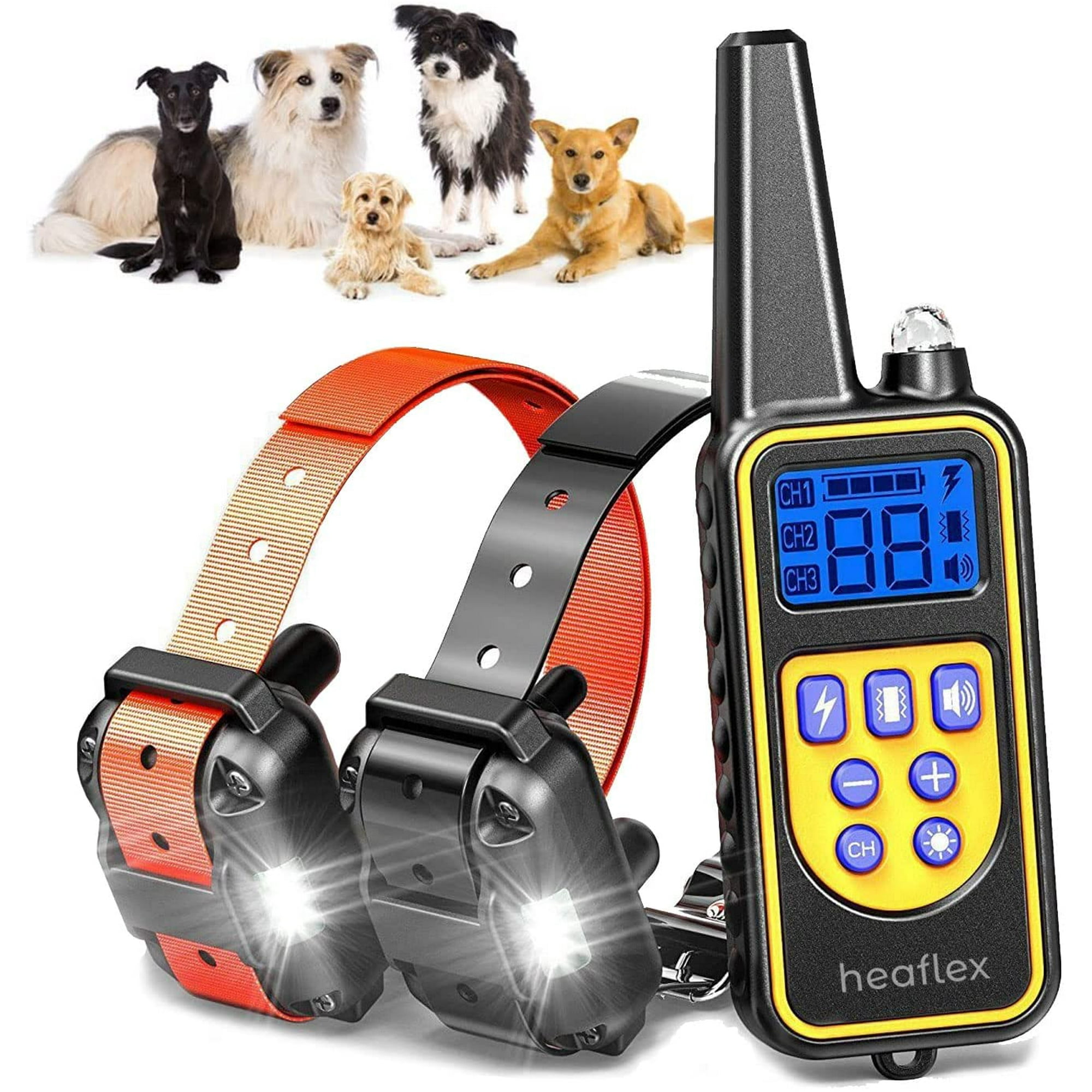 Dog Training Electric Collar 2600ft Remote Dog Shock Collar w LED Light Beep Vibration Shock for Medium Large Breed 2 Sets Collars for 2 Dogs Walmart