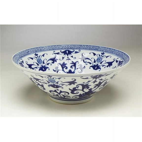 AA Importing 59817 16 inch Blue & White Bowl