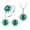 Green, variant on Ayyufe Women Cubic Zirconia Snowflake Pendant Necklace Stud Earrings Ring Set