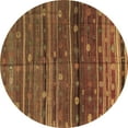 thumbnail image 1 of Ahgly Company Indoor Round Abstract Brown Contemporary Area Rugs, 5' Round, 1 of 4
