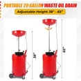 thumbnail image 2 of Pinypikaka 20 Gallon Waste Oil Drain Tank, Portable Oil Drain Container, Air Operated Drainer w/ Adjustable Funnel Height 38"-65", Fluid Fuel Transfer Drainage w/ Wheels & Toolbox, 2 of 7