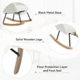 thumbnail image 4 of Outdoor Rocking Chairs 056-Teddy Fabric Upholstered Nursery Rocking Chair with Pillow & Footrest Modern Accent Armchair Padded Seat with High Backrest for Living Room Bedroom (Ivory),Indoor Rocking C, 4 of 9