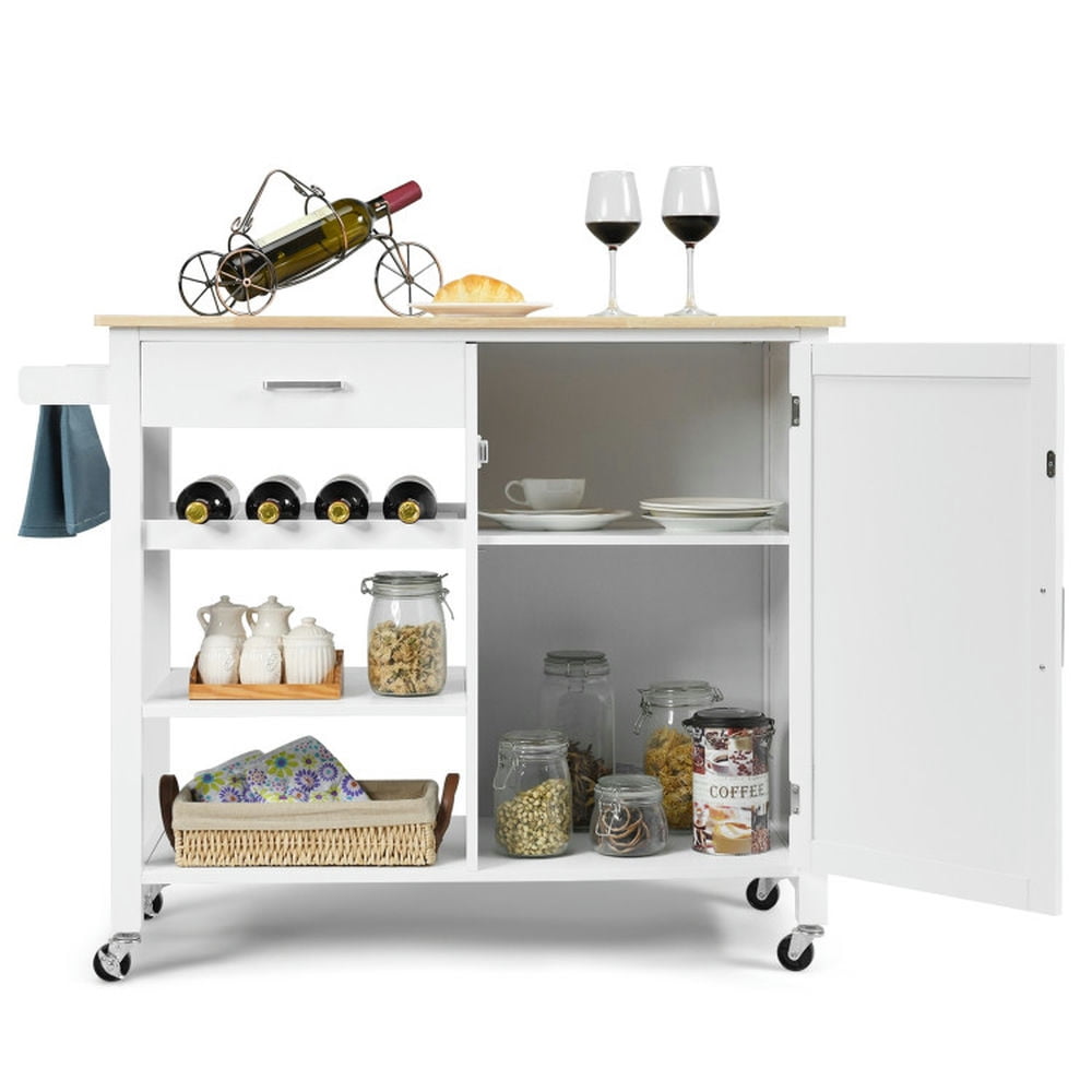 Finihen Rolling Cart, Kitchen Island Cart, Kitchen Island Cart Rolling Serving Cart Wood Trolley, for Kitchen, Dining Room, White Finihen Rolling Cart, Kitchen Island Cart, Kitchen Island Cart Rolling Serving Cart Wood Trolley, for Kitchen, Dining Room, White