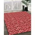 thumbnail image 2 of Ahgly Company Indoor Square Patterned Ferrari Red Area Rugs, 6' Square, 2 of 6