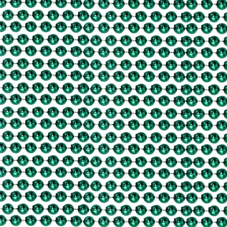 72" 12mm Round Metallic Green Mardi Gras Beads