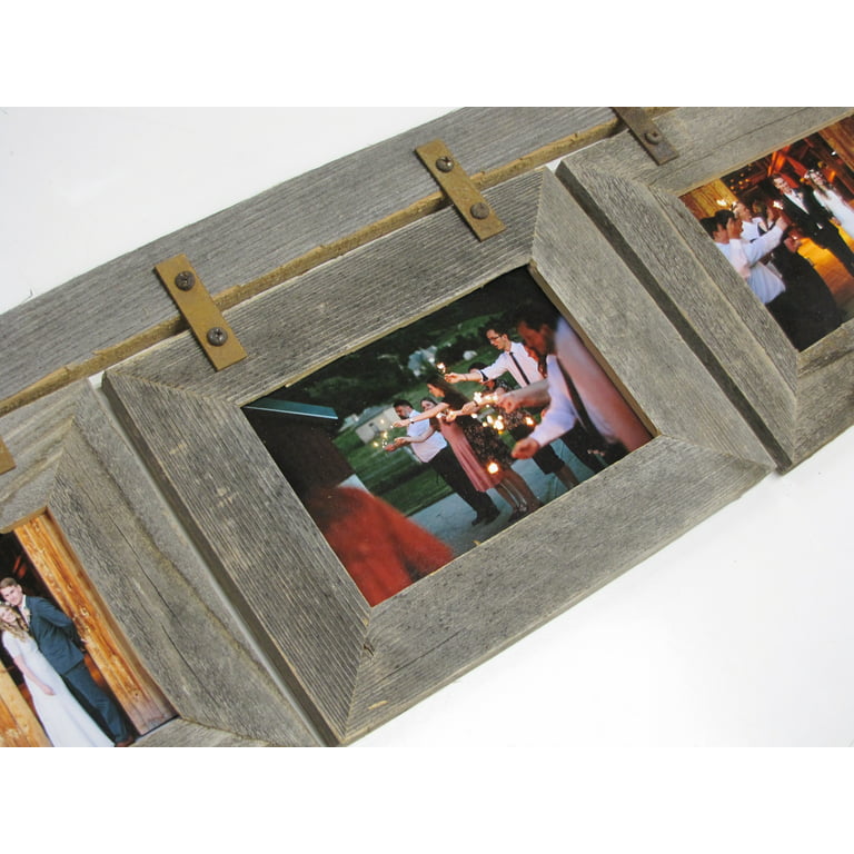 Collage Frames  Triple Opening White Barnwood Frame 5x7 Openings