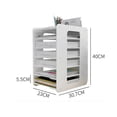 thumbnail image 2 of 7 Storage Compartments Vertical Wooden Desk Organizer Letter Tray Document Tray A4 Paper Tray for Home Office School, 2 of 5