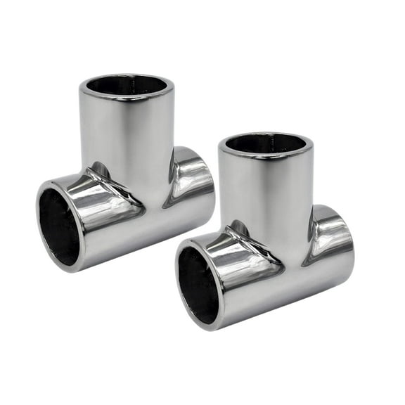 MARINE CITY Tee Connector Hand Rail 3-Way Fittings, 45 Degree/60 Degree/90 Degree for 1-Inch Stainless Steel Tube, Corrosion-Resistant, Ideal for Marines,Boats, Yachts, Kayaks Pack of 2