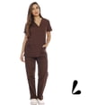 thumbnail image 3 of Conjuntos de uniforme médico para mujer Uniformes médicos de seis bolsillos (cuello en V con pantalón cargo), 3 of 5