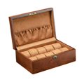 thumbnail image 1 of Caja de madera para relojes, estuche de viaje, caja de almacenamiento para colección de relojes, soporte antipolvo. 10 almohadillas, 1 of 9
