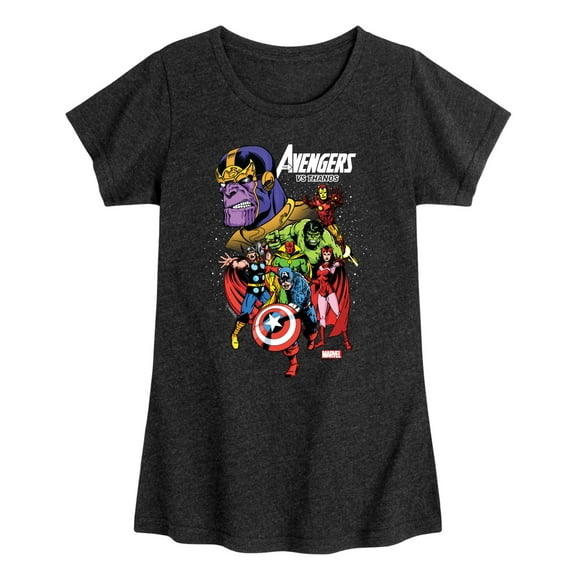 Marvel The Avengers - Vs Thanos - Toddler And Youth Girls Fitted Short Sleeve Graphic T-Shirt