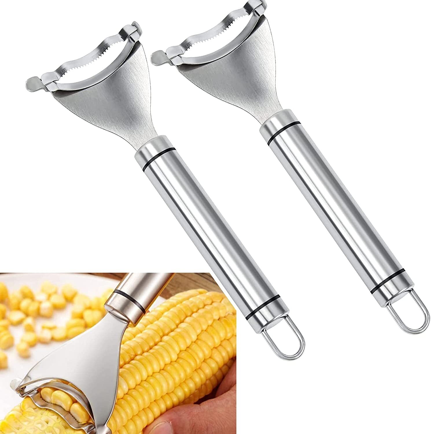 2Pcs Corn Peeler Corn Planer Thresher Stainless Steel Corn Peeler for