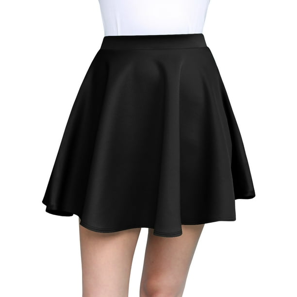 スカート melt the lady heavy flare skirt black Made by Johnny Women's Mini High Waist Stretchy Flared