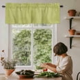 thumbnail image 6 of Vintage Fruit Green Rod Pocket Curtain Valance, Farmhouse Retro Solid Color Linen Texture Farmhouse Window Valance for Living Room, Bedroom, Kitchen 42"W x 12"L, 6 of 9