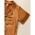 thumbnail image 6 of Silk Pajamas for Toddler Girl Short Sleeve Button-Up Shirt 6M 12M 2Y 3Y 4Y 5Y 6Y  Shorts 2PC Satin Pajamas Set Summer Sleepwear, 6 of 10