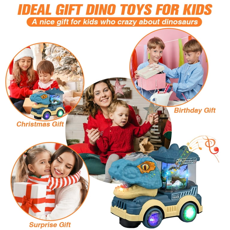 Dinosaur Toys for Kids Boys Transforming Dinosaur Car with LED Light Music  Automatic Deformation Dino Race Car Christmas Toy Stocking Stuffers for