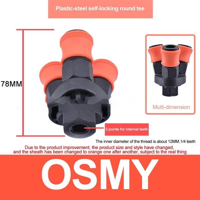 Quick Coupling Plastic Two-Way Pneumatic Air Hose Fittings Male/Female