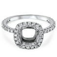 thumbnail image 3 of Pompeii3 1/2ct Cushion Halo Diamond Ring Setting 14K White Gold, 3 of 5
