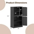 thumbnail image 3 of Costway Bathroom Cabinet with Doors & Adjustable Shelves Storage Organizer for Living Room Black, 3 of 10