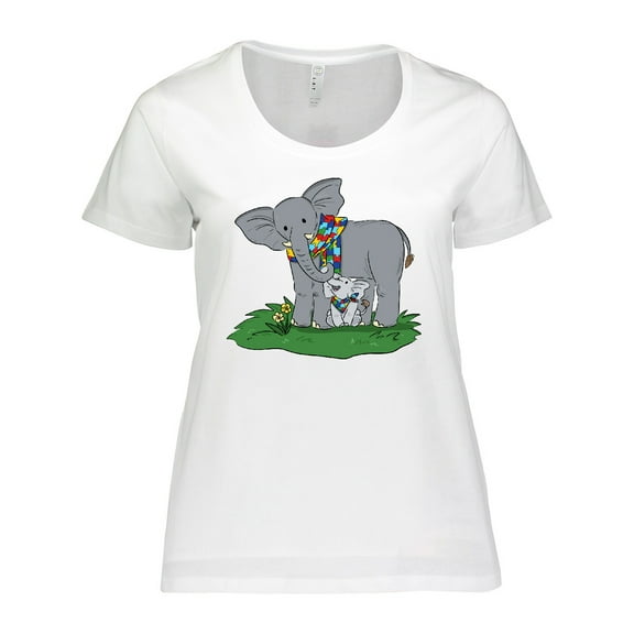 Inktastic Autism Support Elephants Women's Plus Size T-Shirt