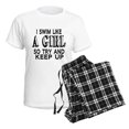 thumbnail image 4 of CafePress - Swim Like A Girl Women's Light Pajamas - Women's Short Sleeve Print T-Shirt and Pants Light Cotton Pajama Set, 4 of 7