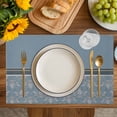 thumbnail image 4 of Boho Blue Flower Placemats Set of 6, Abstract Bohemia Pesley Floral Placemats for Dining Table, Place Mats for Kitchen Tabletop, Waterproof Wipeable Dining Table Mats Set, 4 of 9