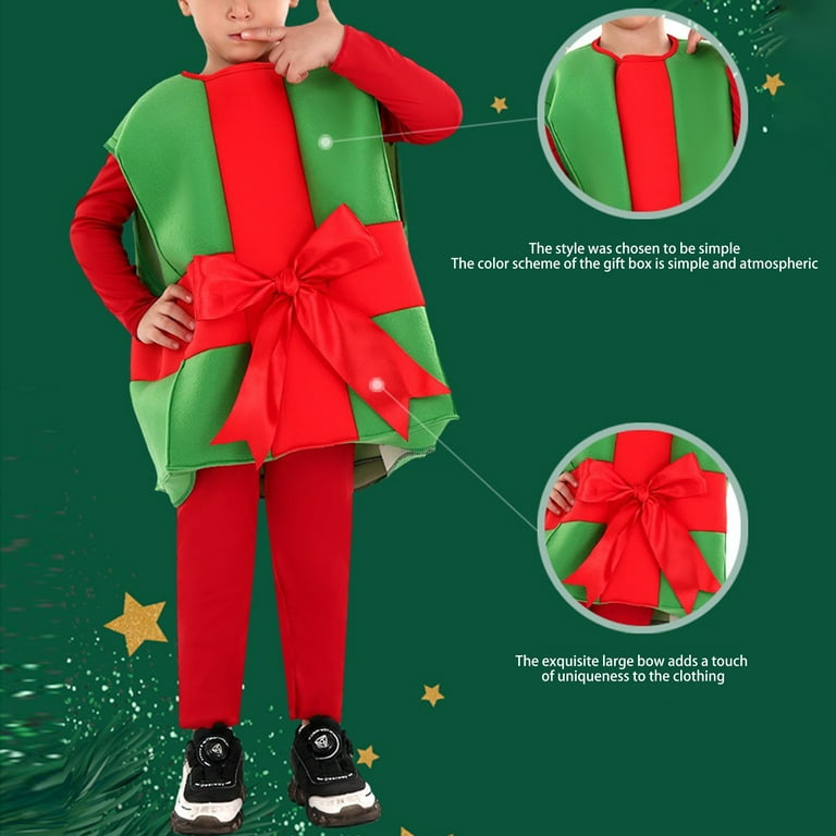 Kids Christmas Present Costume Boy Girl Xmas Gift Box Costume Cosplay Outfit Fancy Dress Up Clothes Walmart
