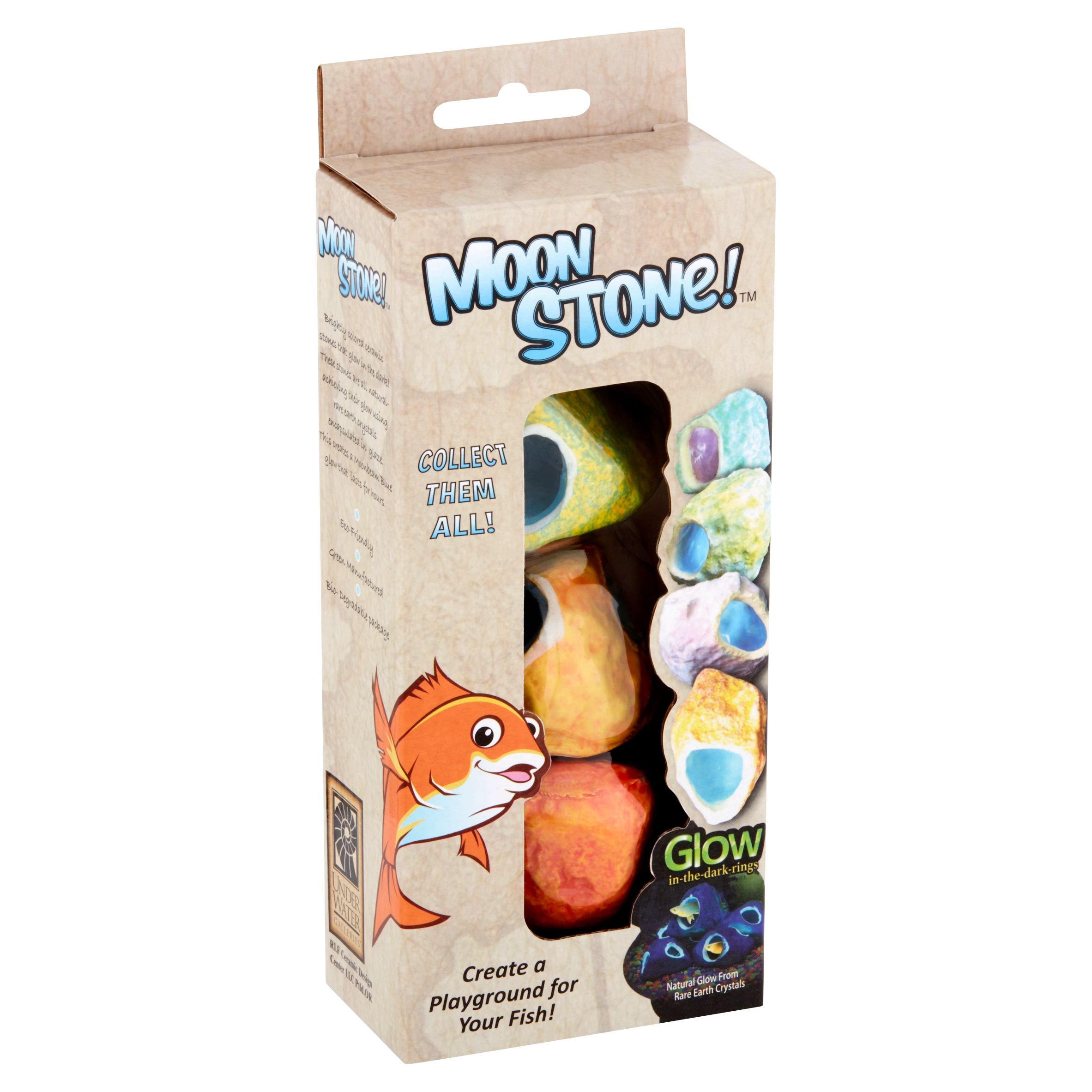 Aqua Culture Glowing Ceramic Moon Stone 3 Pack Walmart Com