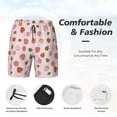 thumbnail image 6 of Picia Hand Drawn Strawberry pattern Mens Swim Trunks with Compression Liner Stretch Beach Shorts Quick Dry with Zipper Pockets No-Chafing Board Shorts-Small, 6 of 9