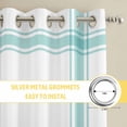 thumbnail image 6 of Aqua Coastal Kitchen Curtains Window Panels, Nautical Seashells Coral Leaves Stripes Insulated Window Treatment Curtain, Grommet Curtains for Bedroom/Living Room/Bathroom, 2 Piece 52"Wx63"L, 6 of 8