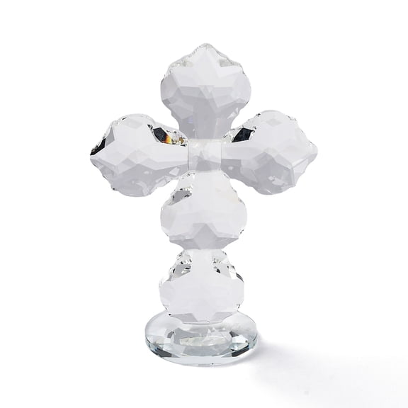 1pc Quartz Cross Figurines for Home Desktop Decoration Clear 70x132x195mm