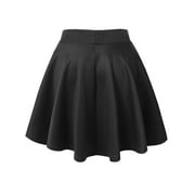 Made by Johnny Womens Basic Versatile Stretchy Flared Skater Skirt M BLACK