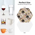 thumbnail image 4 of KLL Drink Coasters Set Hexagon of 4,PU Leather Absorbent Coasters Set Decorative Coffee Cup Coasters Housewarming Gift for Home Decor-Groovy Disco, 4 of 5