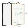 thumbnail image 2 of TOWON 2-Pack Magnetic Dry Erase White Board - 12"x16" Portable Gold & Black Aluminum Frame Calendar Monthly Weekly Whiteboard + TODO Board, 2 of 7