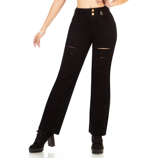 Jeans Recto para Dama Savi Jeans gabardina stretch azul petroleo 7