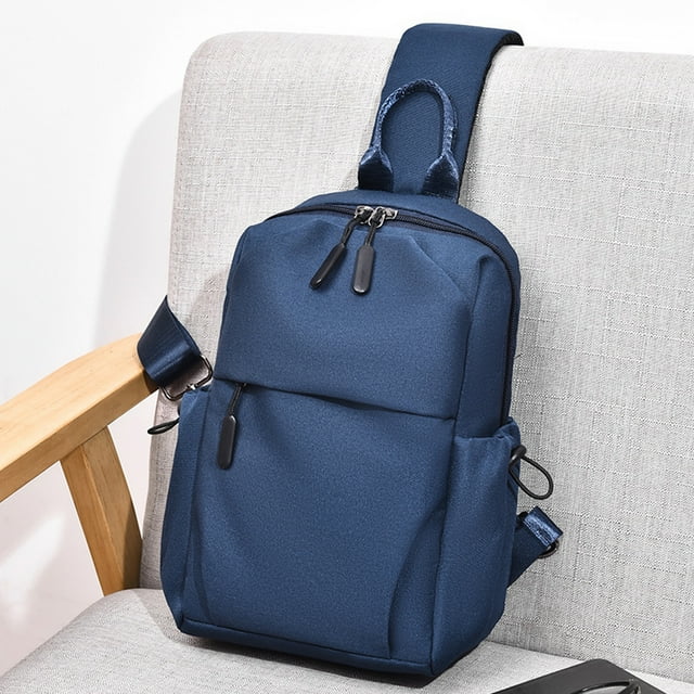 Riñonera impermeable para hombre | Elegante mochila bandolera pequeña | Bolsa de viaje ligera de poliéster | Correa ajustable izquierda-derecha | Mochila informal para exteriores para hombre