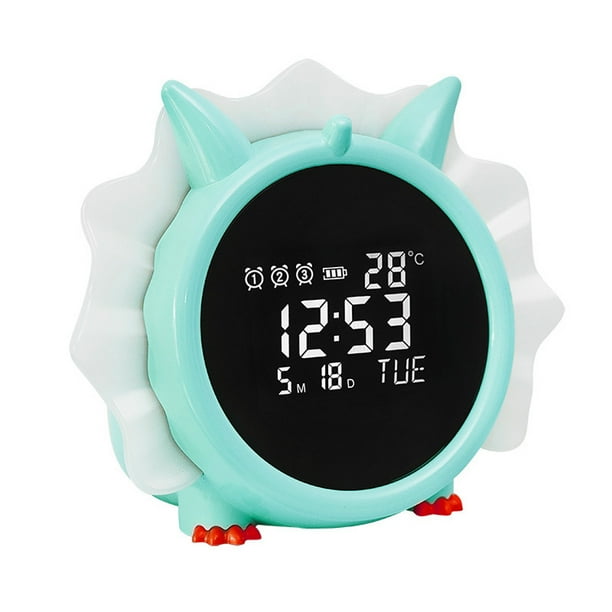 Niños Con Luz Led Temporizador Temperatura Fecha Kid Sleep Cute Dinosaur Despertador Sweethay HA043089-01
