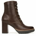 thumbnail image 2 of NATURALIZER Womens Brown Lug Sole 1" Platform Cushioned Lace Callie Almond Toe Block Heel Zip-Up Leather Booties 9.5 M, 2 of 2
