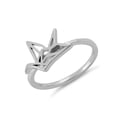 thumbnail image 2 of 925 Sterling Silver Oxidized Platinum Plated Origami Flying Bird Women Valentines Day Gifts Ring, 2 of 4