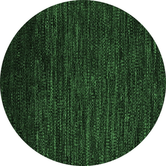 Ahgly Company Indoor Round Abstract Emerald Green Modern Area Rugs, 4' Round