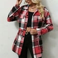 thumbnail image 2 of Yangnuo Womens Plaid Jackets Womens Fashion Comfy Jackets Women Checkered Button Pocket Shirt Jacket Top, 2 of 6